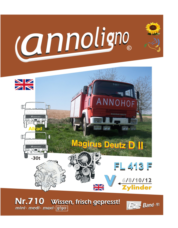 Magirus Deutz/IVECO Frontlenker LKW D II 30 to. & 6-12 Zylinder V- Diesel Motor Bild- Bedienungsanleitung & Bild- Ersatzteilliste & Explosionszeichnungen - annoligno 710